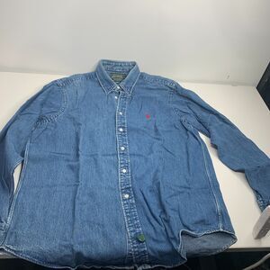 Ralph Lauren Polo Country Mens Denim Button Shirt XL Long sleeve Vintage